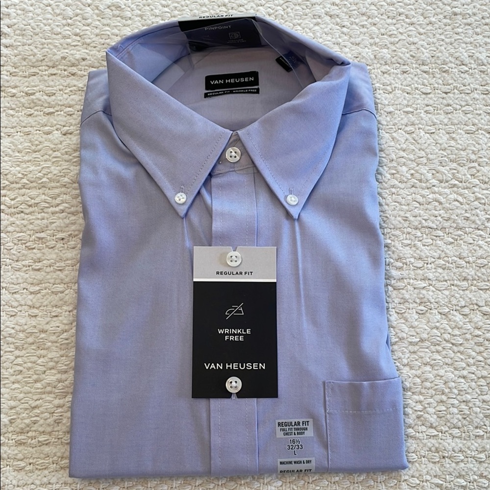 Van Heusen Blue Dress Shirt Classic Formal Wear